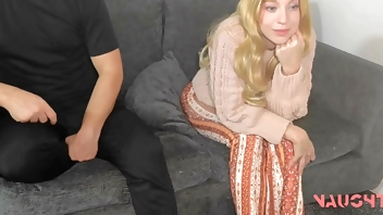 Step-Son is Trying to Fuck my Face While Resting on his Lap