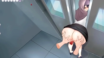 Tsundere Milfin [ HENTAI Game PornPlay ] Ep.2 licking my boss ass in the elevator
