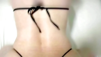 Married Japanese woman in thong, getting pounded in her pussy