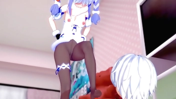 [Hololive] Usada Pekora решила после стрима присесть на морковку своего любимого подписчика! ~ (короткое)