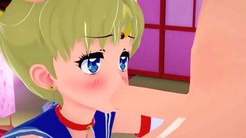 Horny Student Sailor Moon Passionately Sucks Dick l 3D SFM hentai uncensored