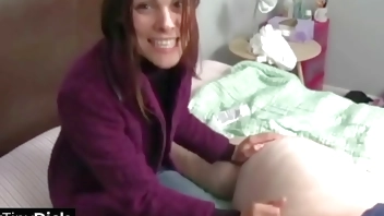 So excited for her cock surprise until she sees how small it is