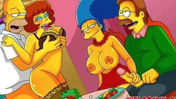 Returning the kindness! Swap wives! The Simptoons, Simpsons porn