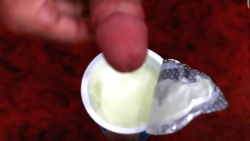 Testy yogurt! Surprise cum eating from naughty guy to rasta girl