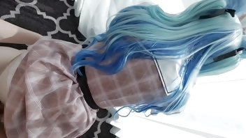 Vtuber cosplaying raw sex,multiple orgasm creampie