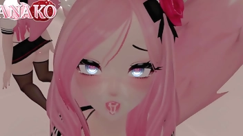 VTUBER CAT GIRL gives you a BJ while you get a view UP HER SKIRT!!!! CUM IN MOUTH FINISH!!!!
