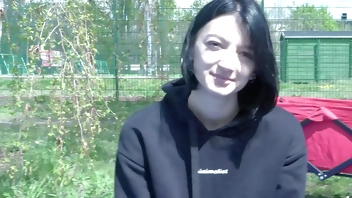 GERMAN SCOUT - First Anal Sex for Skinny Girl Madison Quinn at Lost Place Casting