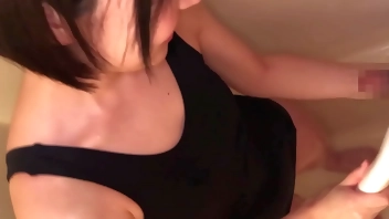 In the bath with Japanese teen student