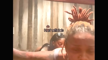 Kashofficials eating Renity love ass in public bathroom