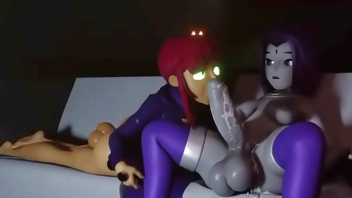 Starfire Sucks Raven Dry