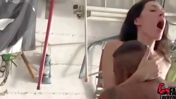 FAKE PERSONAL TRAINER has sex with a new client, while the cuckolded boyfriend waits, they start the workout  but ends in a loud bang