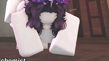 Fucking a fan girl in a Roblox Condo