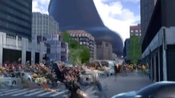 Two giantess crush city