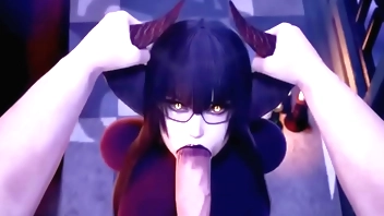 Demonio chupando una polla