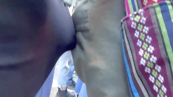 Mature mom loves BBC pressed on her ass in public Pt. 1