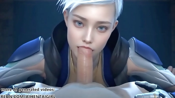 Mortal Kombat Frost Deepthroat Blowjob Uncensored Hentai AI Generated