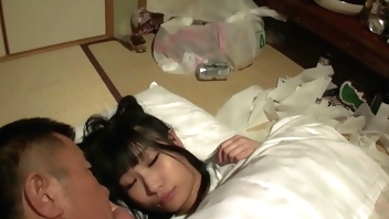 Japanese babe Runa Kobayashi had hot oral sex with stepdad uncensored.