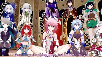 Genshin Impact: Archons Competition - Anniversary Edition. (Shogun Raiden, Nahida, Furina, Noelle, Ganyu, Yae Miko, Nilou, Lynette)