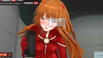 Uncensored Hentai animation Asuka Footjob and Jerk Off Instruction ASMR Earphones recommended.