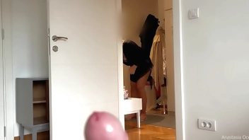 My husband is jerking off on her and cum a while my stepmom making up and does not see.