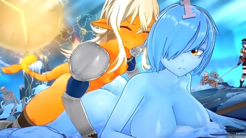 futa shark and slime girl