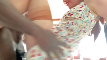 Interracial hard fuck for horny cheating wife in lingerie