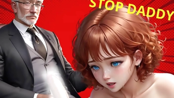 Step-Grand-Daddy's big dick cum's in mouth to virgin teen in school office