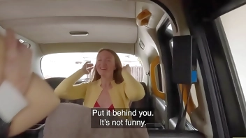 Fake Taxi Brunette babe finds a rubber vagina and offers up her real pussy for free