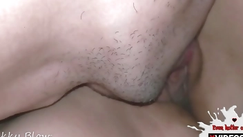 Cuckold hubby licking and cleaning my pussy after lover`s cock