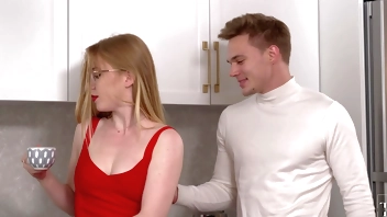 MY STEPSISTER SAT ON MY BIG COCK AGAIN. RIGHT ON MY PARENTS' COUCH