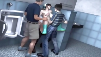 bigboobs cleaning staff and lucky student -Hentai 3d 42