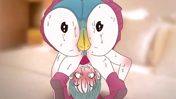 Piplup On The Butt of Bulma !Pokemon and dragon ball anime Hentai ( Cartoon 2d sex )porn