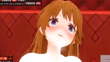 Uncensored Hentai animation Asuka anal sex.