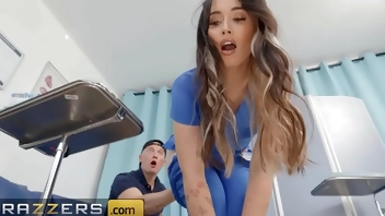 Hot Nurses Aria Lee & Lulu Chu Take Advantage Of The Exam-Room's Privacy To Take A Cum Sample From Lucky Zac - BRAZZERS