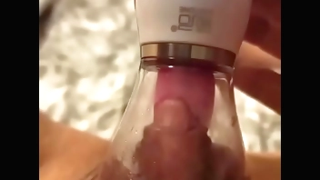 My girlfriend playing with her clitoris sucker