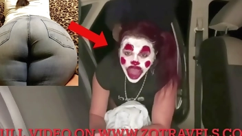 Fat Cheeks White Girl Gets Throated and Fucked as a Clown