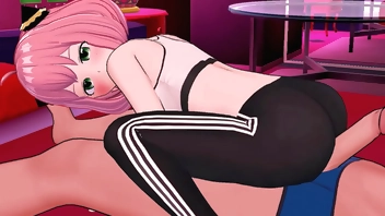 Anya Adult version wearing gym outfit in Love Hotel (Spyxfamily)