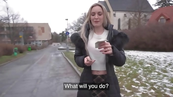 Public Agent Married blonde babe has sex with a stranger with a huge fat cock