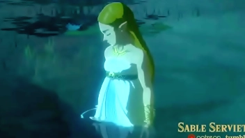 Link conforting Zelda