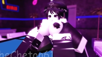 Roblox Strip Club Experience, a slut dances in the Strip Club and gets fucked by a huge cock