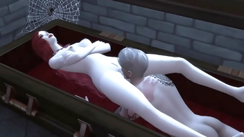 THE VAMPIRE MISTRESS SUBDUED A TEENAGE WANKER AND LICK HER PUSSY AND FUCK HER HARD IN THE ASS (SIMS 4, COSPLAY, ROUGH SEX)