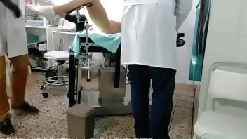 Hard gyno orgasm on gyno table