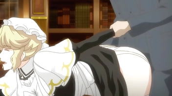 Sexual intercourse with a busty maid before drnner