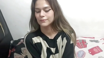 My shy stepsister loses her dildo and asks me to fuck her and cum inside.