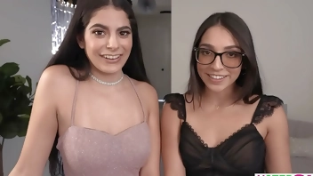 Latina stepsister Angel Gostosa and BFF Madison Wilde  enjoy a nude year party