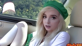 LEXI LORE PULLS HER PINK PANTIES TO THE SIDE SO HE CAN SLIP HIS DICK IN