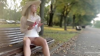 My wife is flashing her pussy to people in park. No panties in public.