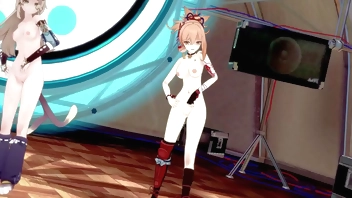 Genshin Impact: [MMD] Kesha - TIMBER (Layla, Kirara, Mona, Fischl, Yoimiya, Hu Tao, Xinyan)