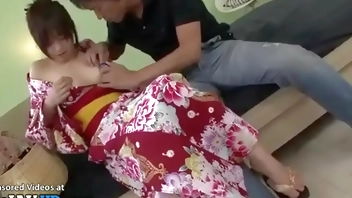 Japanese lovely horny lady enjoys sex