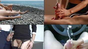 Cock Massage & Handjob Cumshot Compilation - Veronika Charm